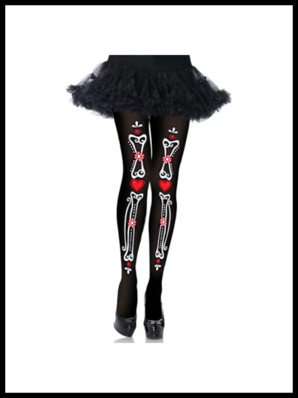 Dia de los Muertos Skeleton Tights with Feet Halloween Costume Hosiery